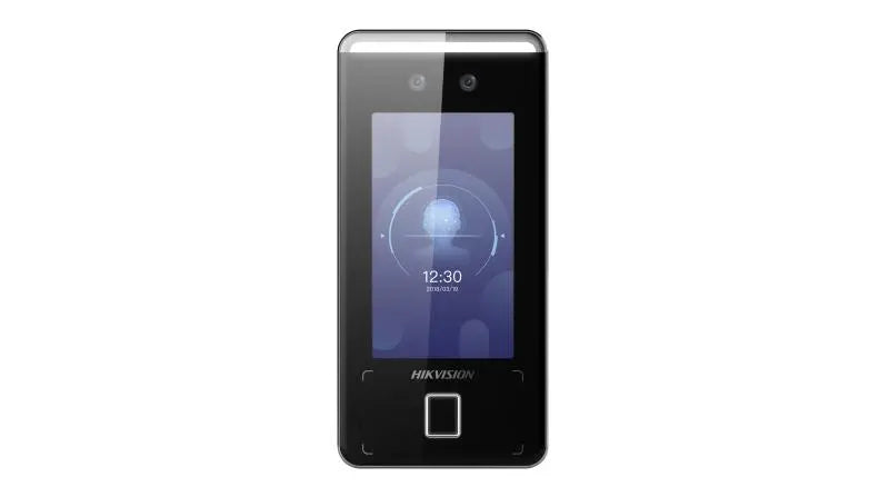 Hikvision DS-K1T341CMF face recognition terminal with card and fingerprint — front view