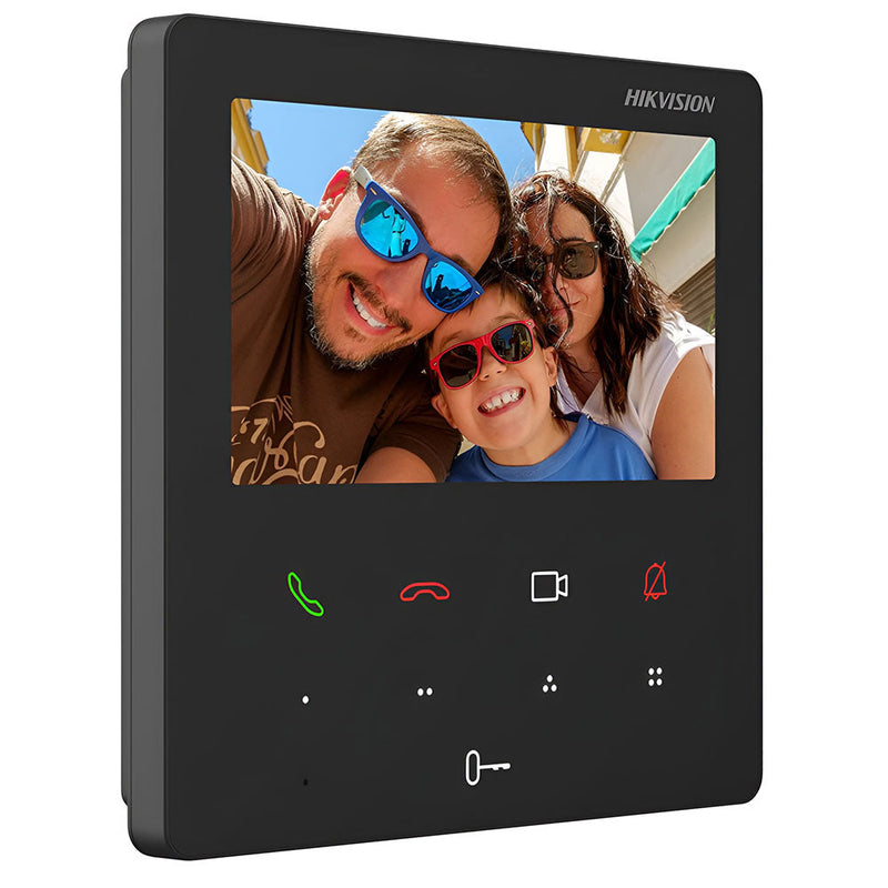 Hikvision DS-KH6110-WE1 indoor intercom monitor, angled view