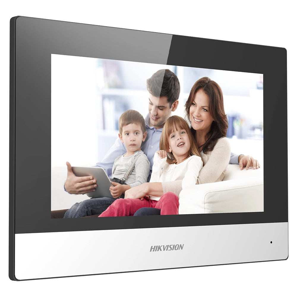 Hikvision DS-KH6320-WTE1 7-inch indoor intercom monitor, front view